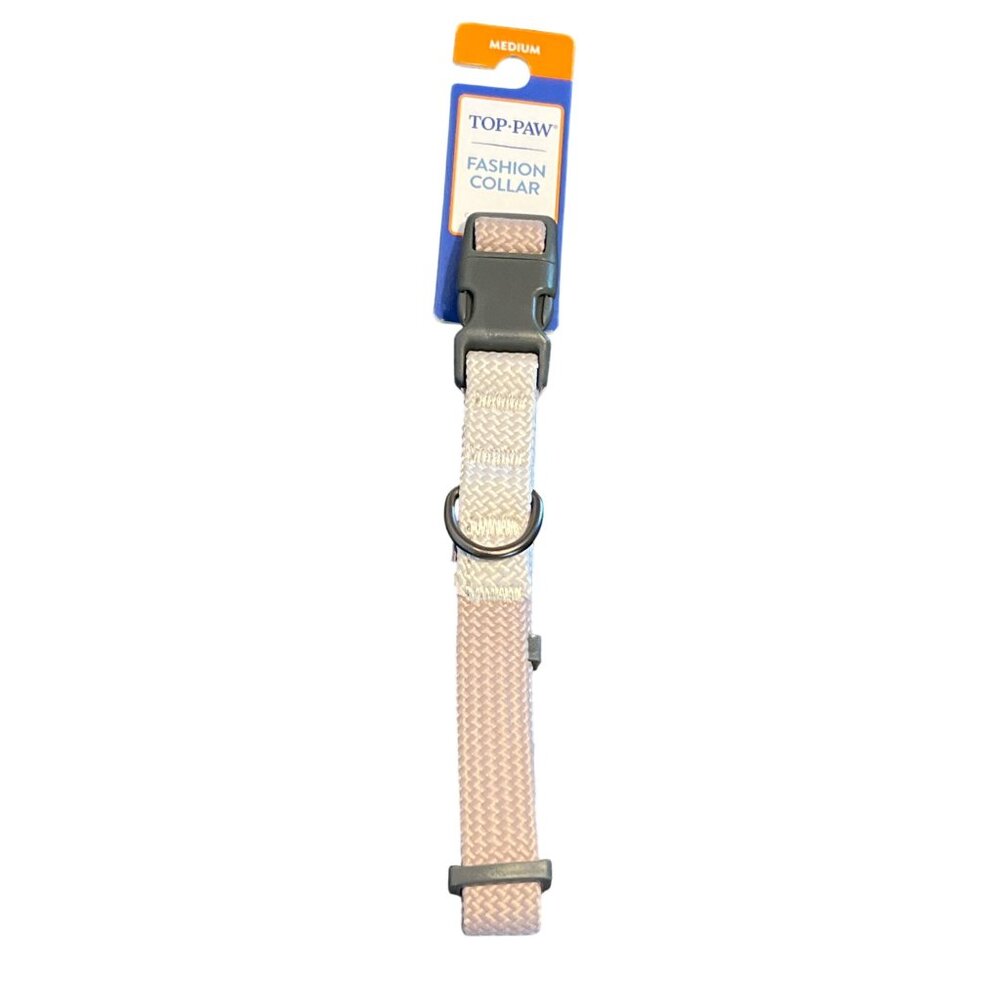 Top Paw Dog Pet Fashion Collar Adjustable Woven Rope Tan Size Medium NWT